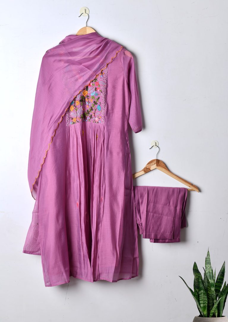 Pure Mul-chanderi kurti set