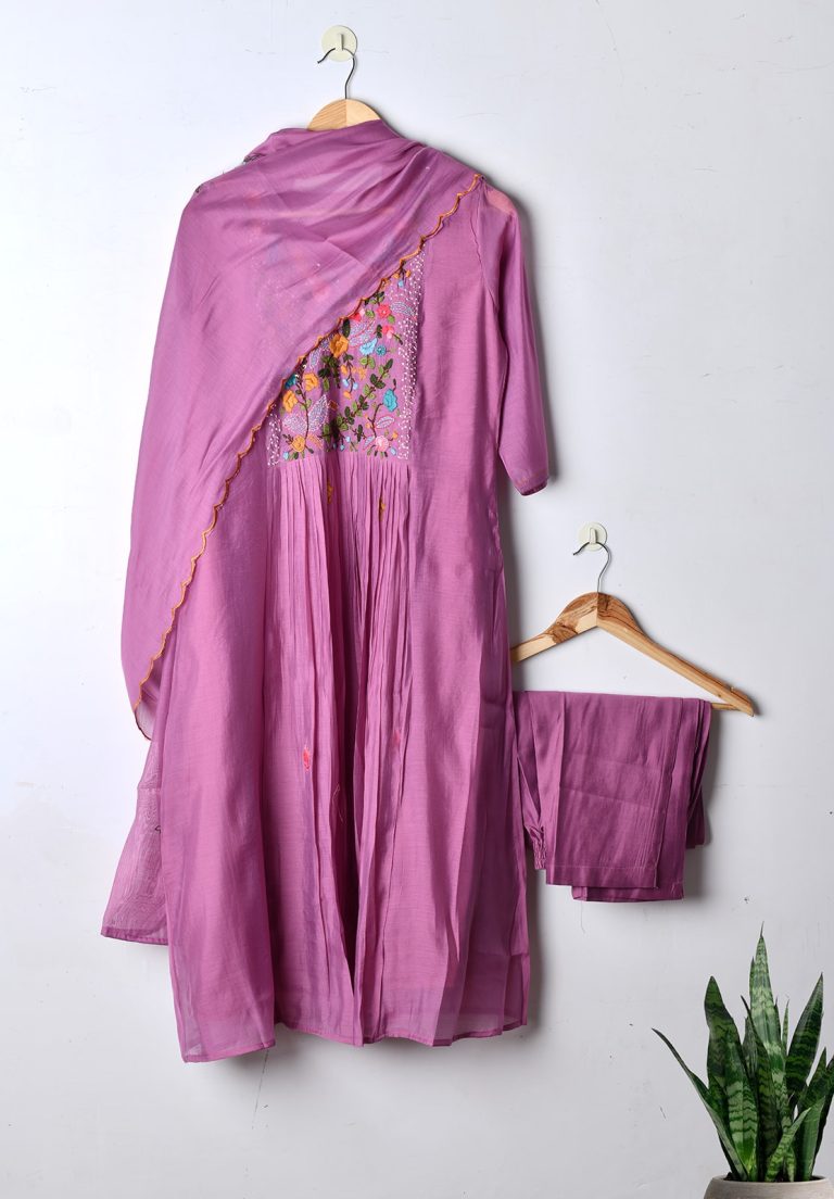 Pure Mul-chanderi kurti set
