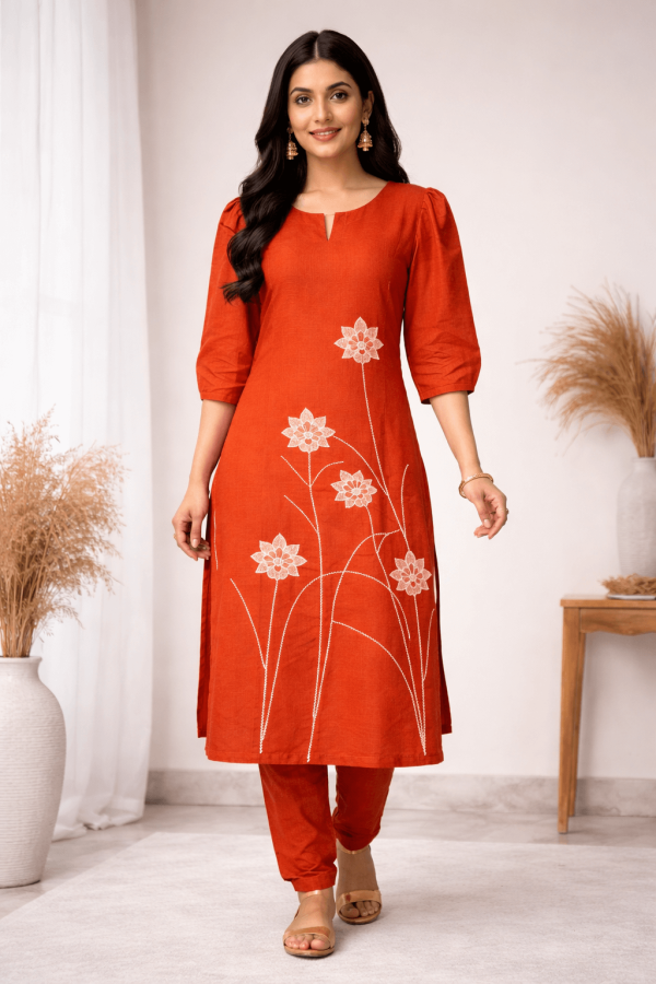 Floral Embroidered Kurta Set