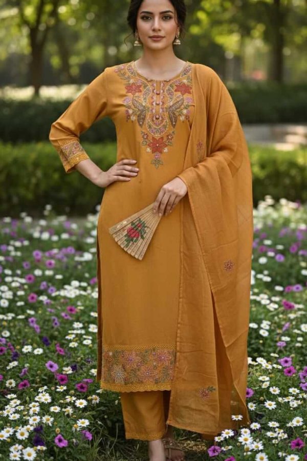 Cotton Embroidered Three Piece Set