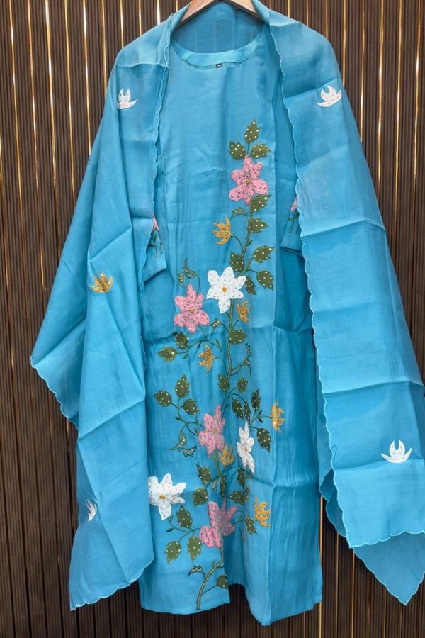 Mulchanderi kurti set