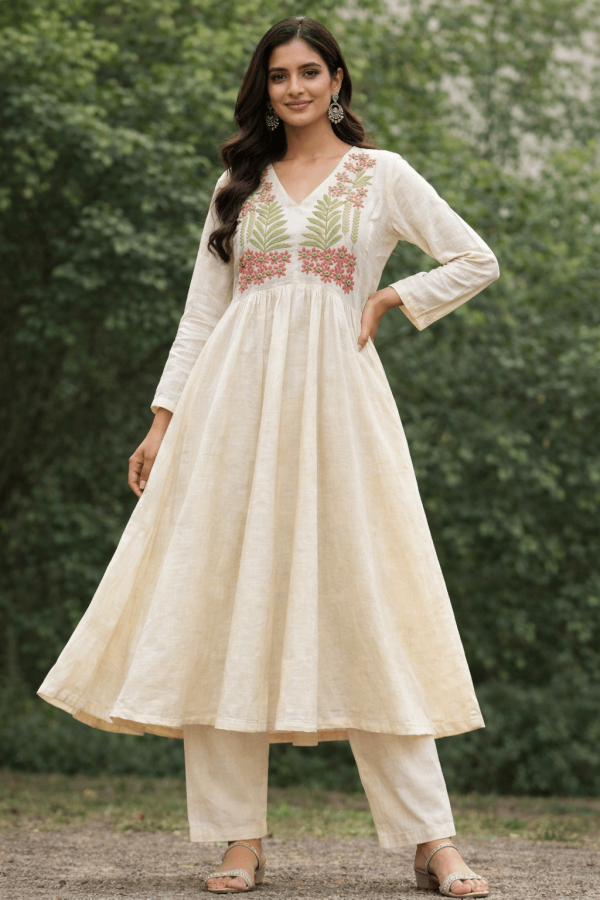 Pure Cotton Embroidery 2 Piece Set